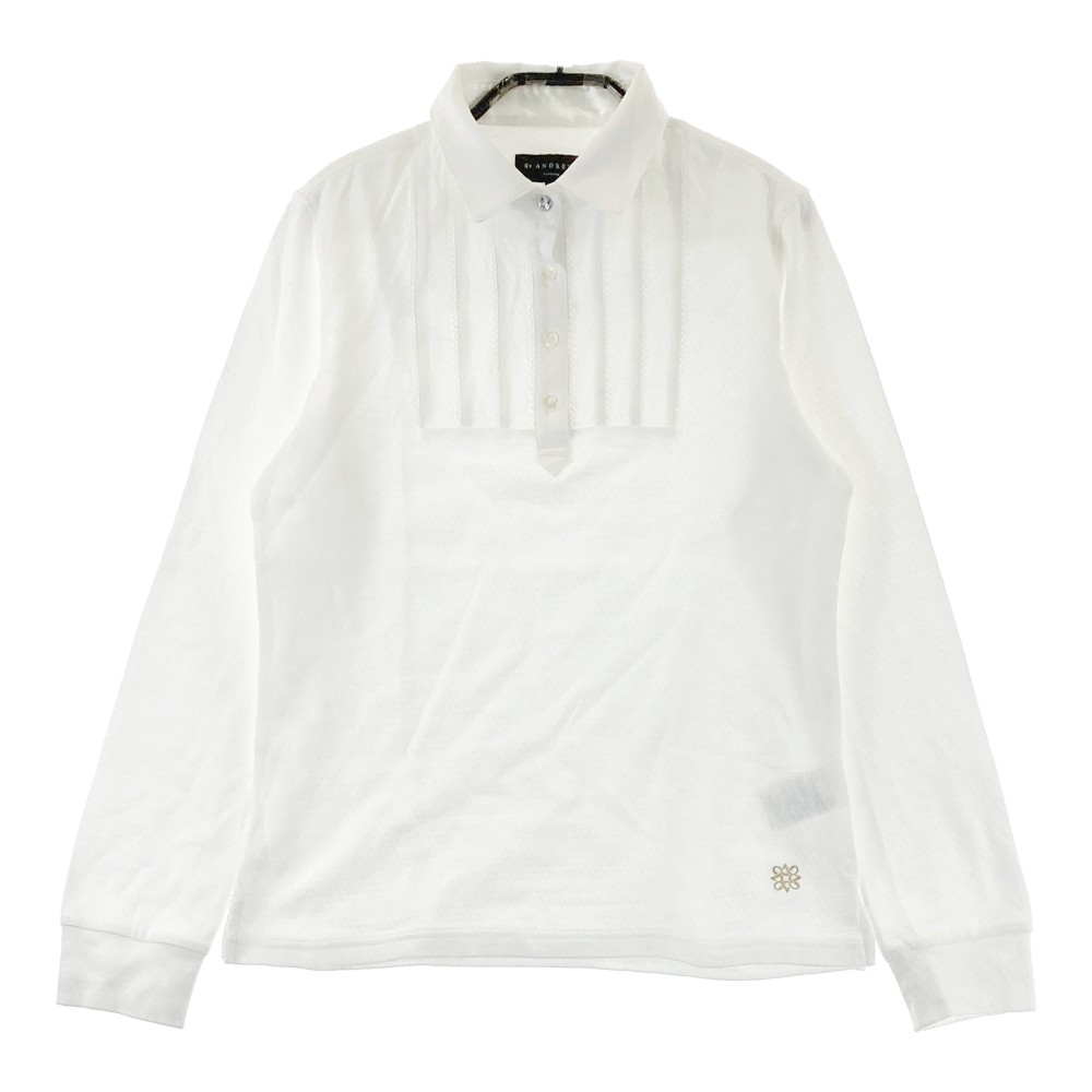 セントアンドリュース　ホワイト長袖ポロシャツ スタッズ付き　LL ST ANDREWS セントアンドリュース 2024年モデル 半袖ポロシャツ