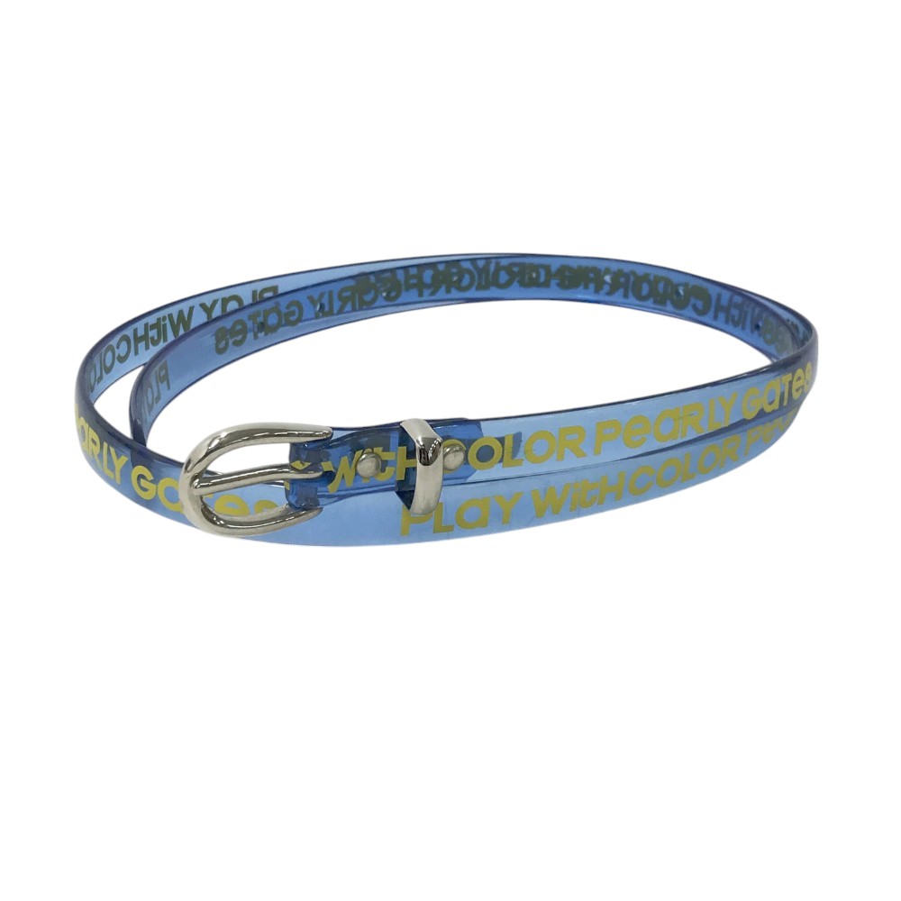 中古 パーリーゲイツ ベルト PEARY GATES PEARLY GATES パーリーゲイツ レザーベルト ホワイト系 ゴルフウェア