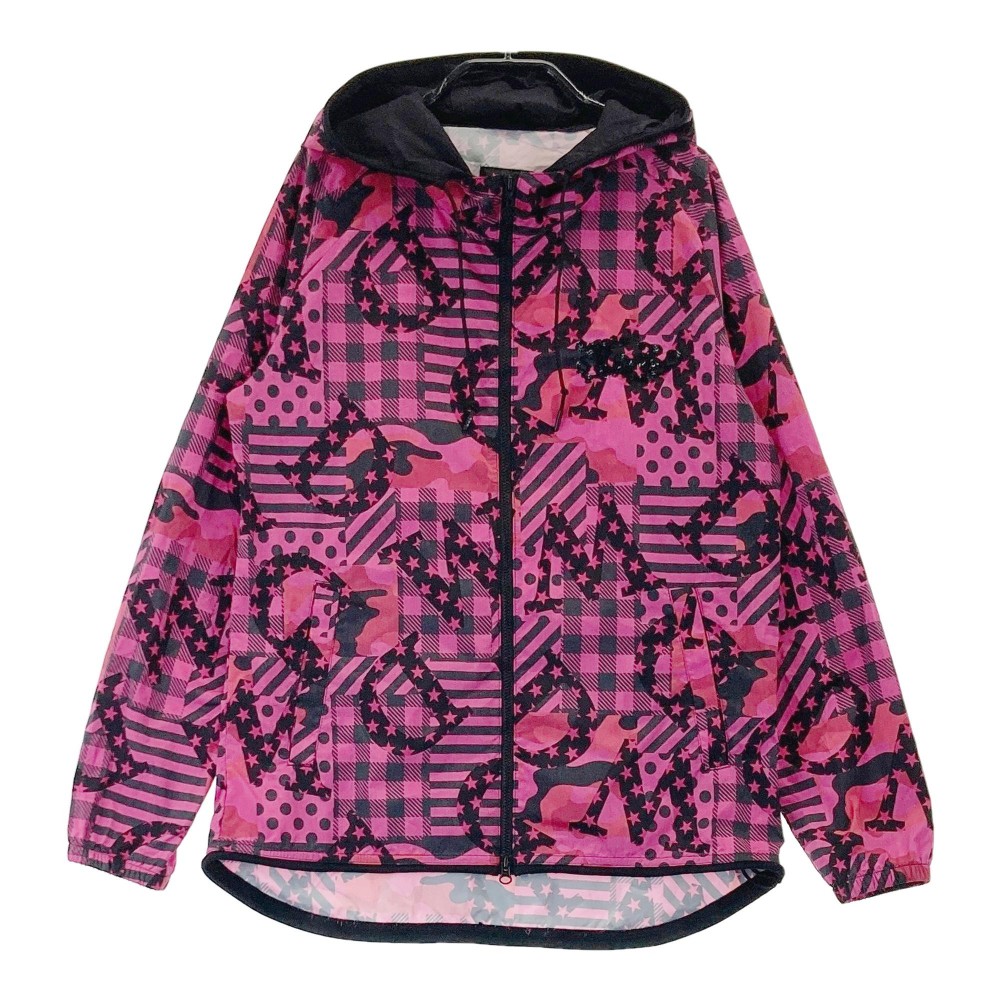 DANCE WITH DRAGON ダンスウィズドラゴン ジップパーカー ジャケット 総柄 ピンク系 2 【中古】ゴルフウェア レディース|中古ゴルフウェア通販STST