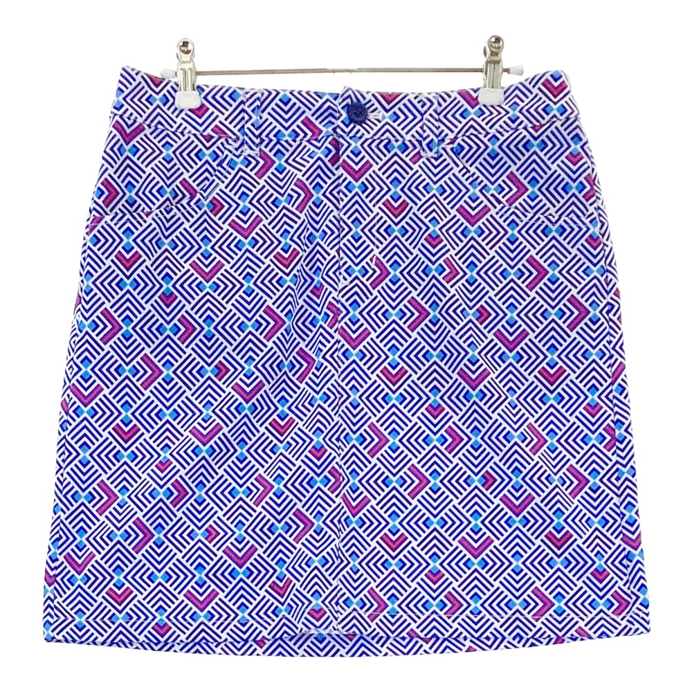 BEAMS GOLF ビームスゴルフ スカート 総柄 ブルー系 L 【中古】ゴルフウェア レディース