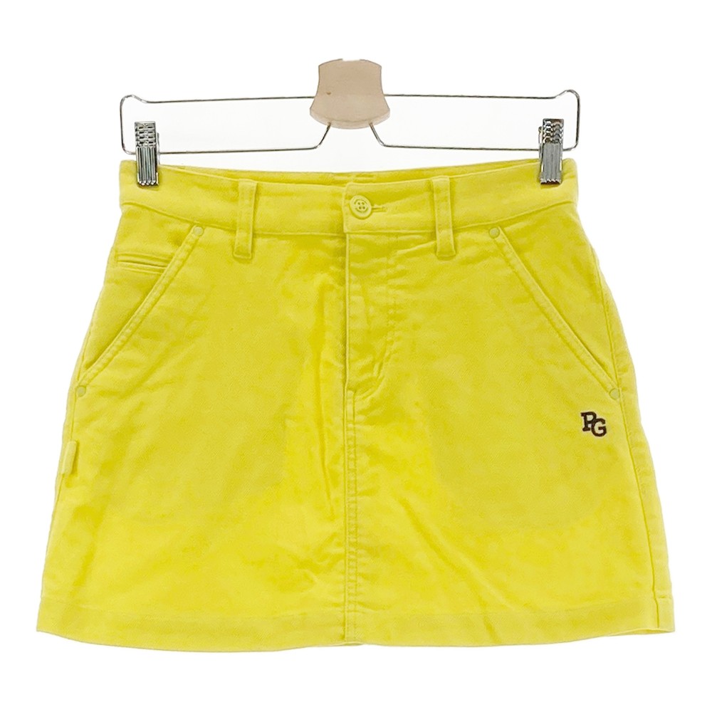 パーリーゲイツ ゴルフウェア スカート イエロー サイズ00 PEARLY GATES パーリーゲイツ スカート イエロー ロゴネイビー