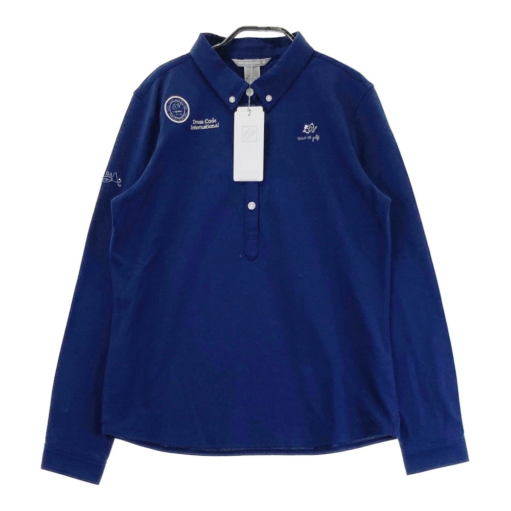 ZOY ゾーイ 19055 長袖ポロシャツ ネイビー系 40 【中古】ゴルフウェア レディース