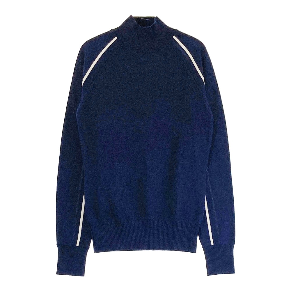 J.LINDEBERG ジェイリンドバーグ ウール ハイネック ニットセーター 袖ロゴ ネイビー系 XS 【中古】ゴルフウェア レディース|中古ゴルフウェア通販STST