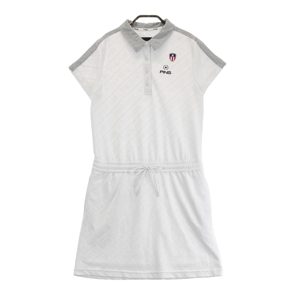 【新品】PING　長袖　ワンピース　白　L　ゴルフ　フード付き 楽天市場】PING ピン 半袖ワンピース 総柄 ホワイト系 L 【中古