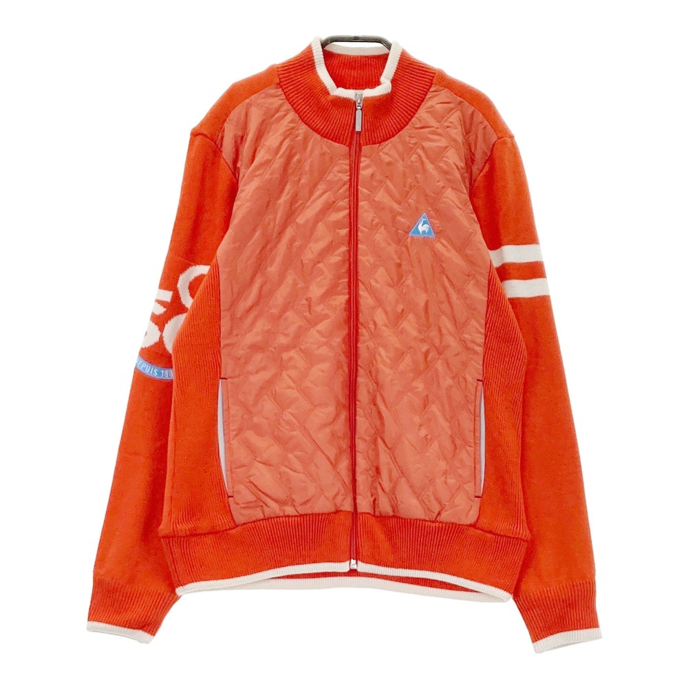 LE COQ GOLF ルコックゴルフ ニット切替 中綿 ジャケット オレンジ系 LL 【中古】ゴルフウェア レディース