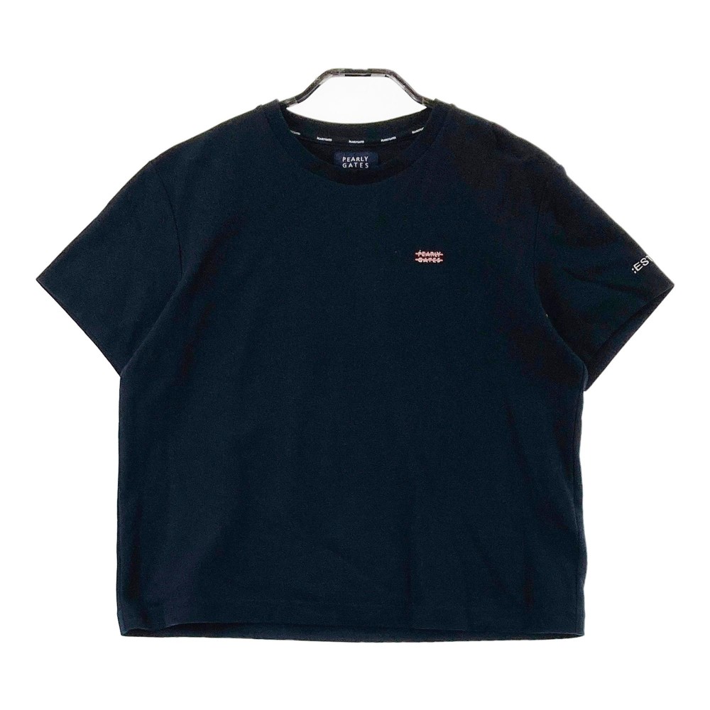 PEARLY GATES パーリーゲイツ 2024年モデル クルーネック 半袖Tシャツ ネイビー系 0 【中古】ゴルフウェア レディース