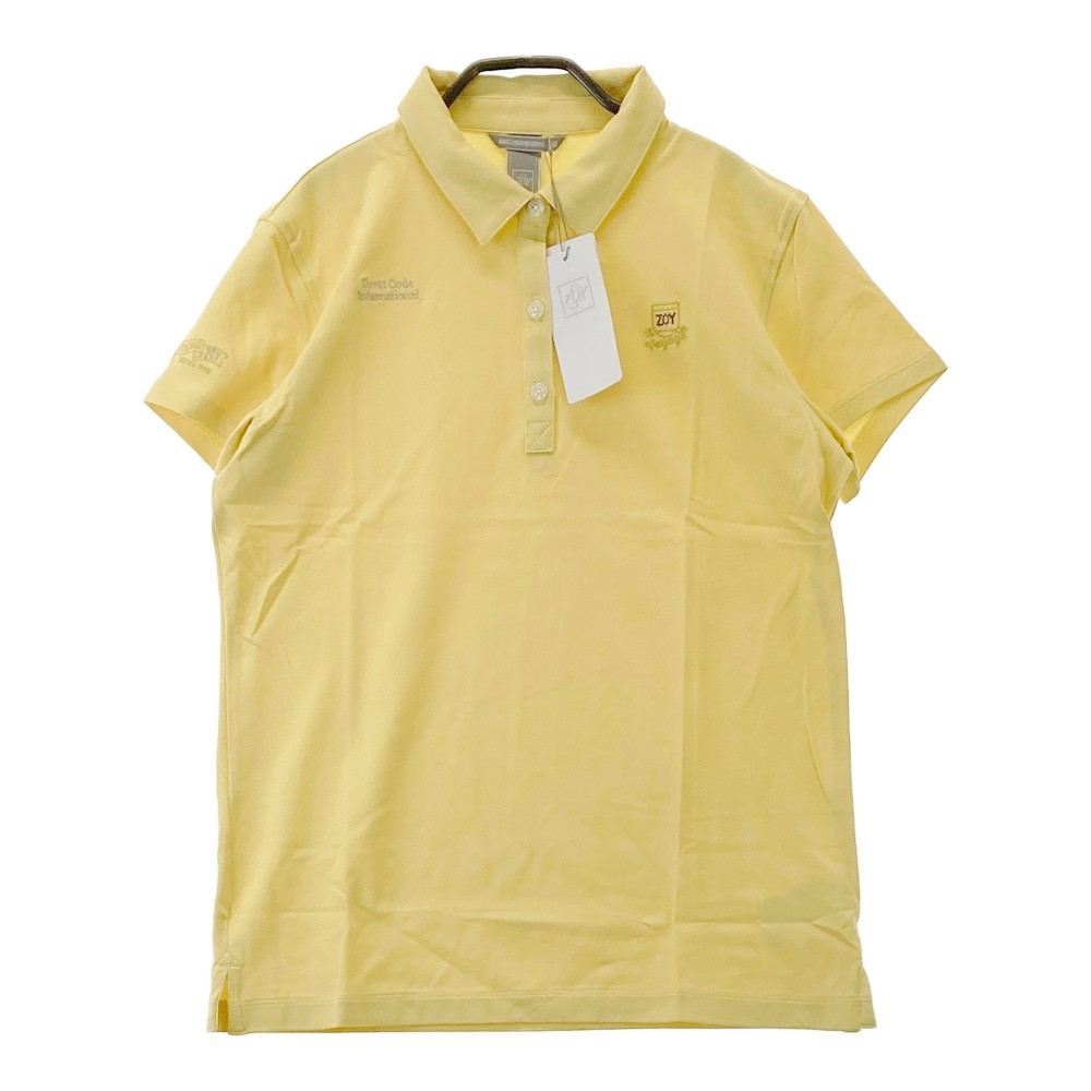ZOY ゾーイ 19066 半袖ポロシャツ イエロー系 40 【中古】ゴルフウェア レディース