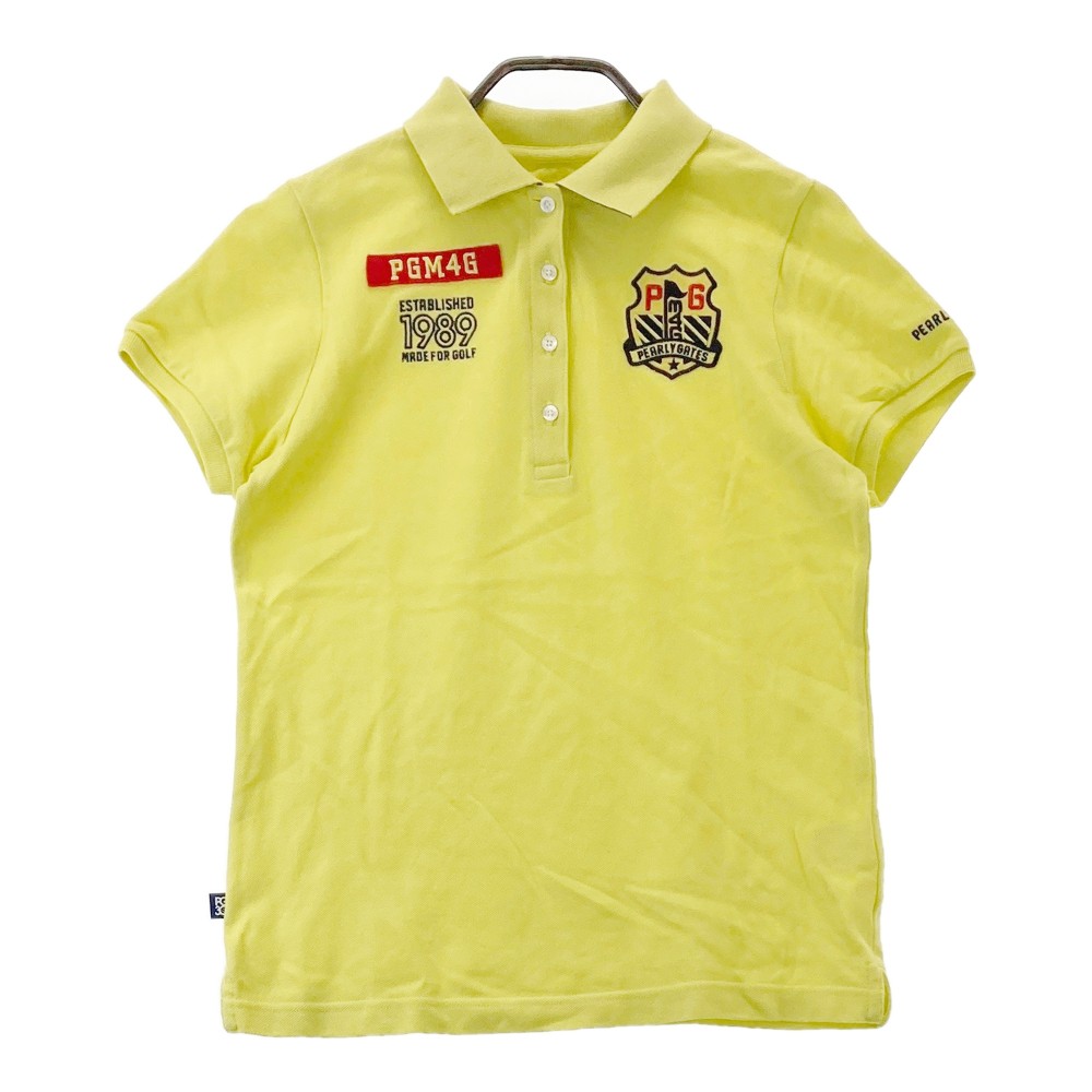 PEARLY GATES パーリーゲイツ 半袖ポロシャツ イエロー系 0 【中古】ゴルフウェア レディース