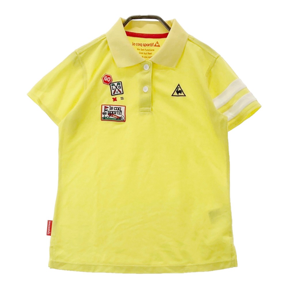 LE COQ GOLF ルコックゴルフ 半袖ポロシャツ イエロー系 M 【中古】ゴルフウェア レディース