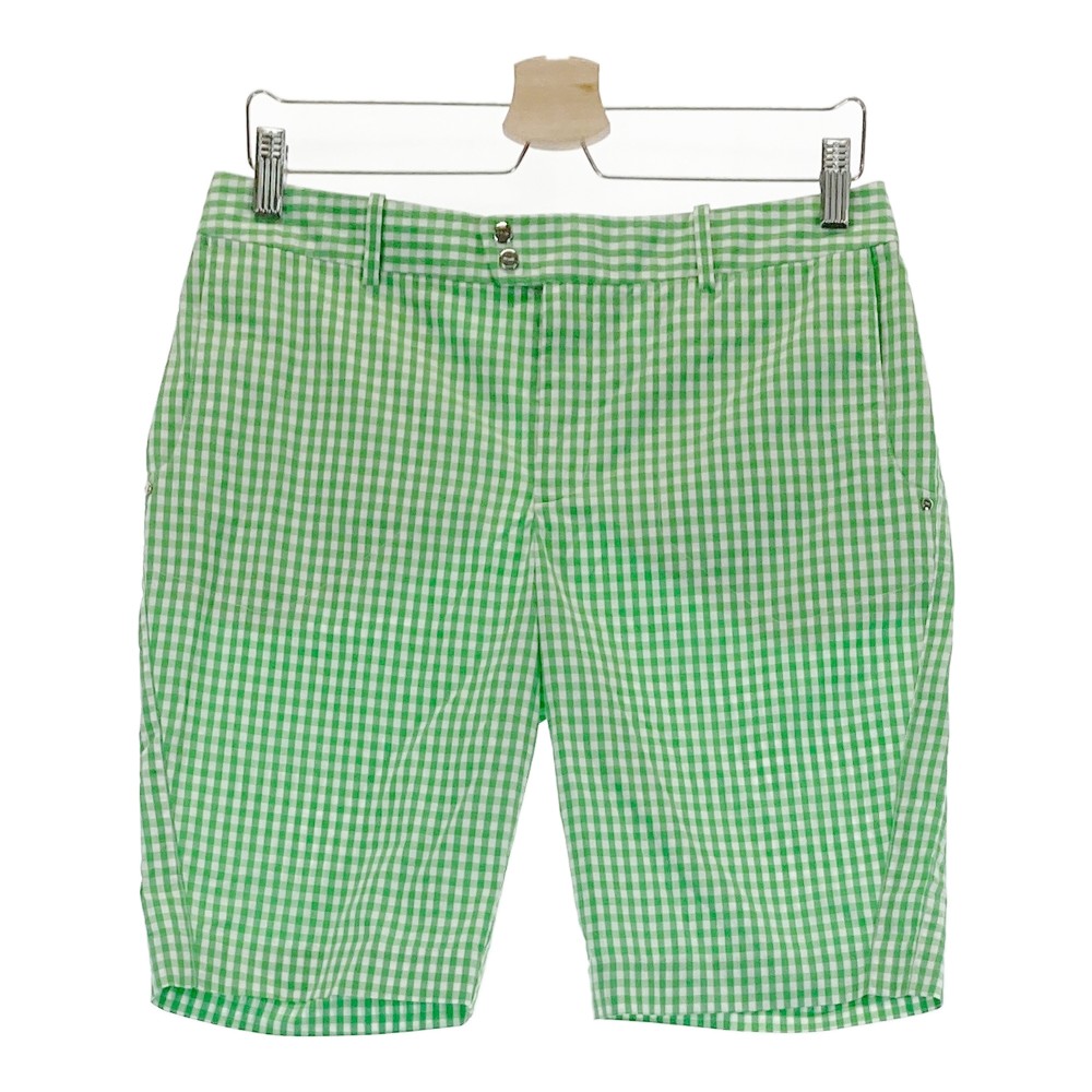 RLX ラルフローレン ショートパンツ チェック柄 グリーン系 4 【中古】ゴルフウェア レディース