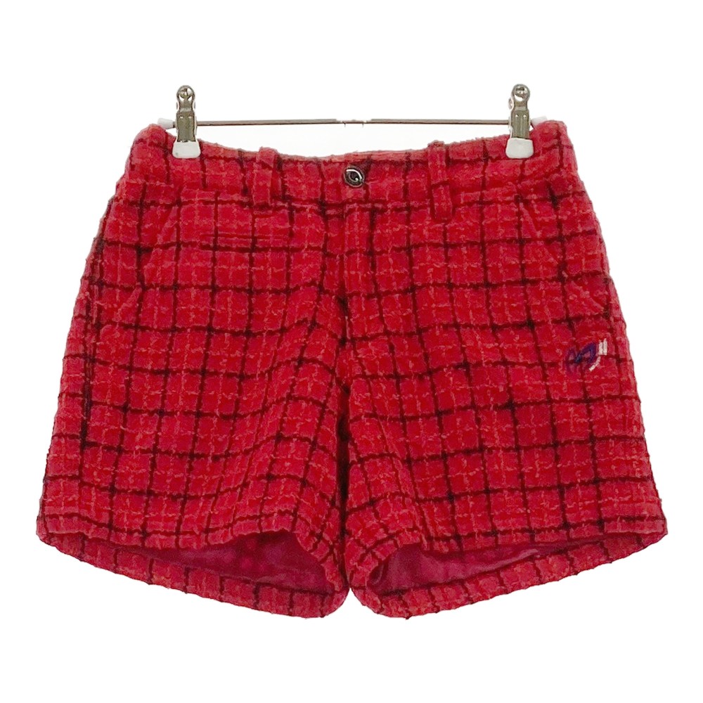 MASTER BUNNY EDITION マスターバニーエディション ショートパンツ 裏地付 チェック柄 レッド系 0 【中古】ゴルフウェア レディース