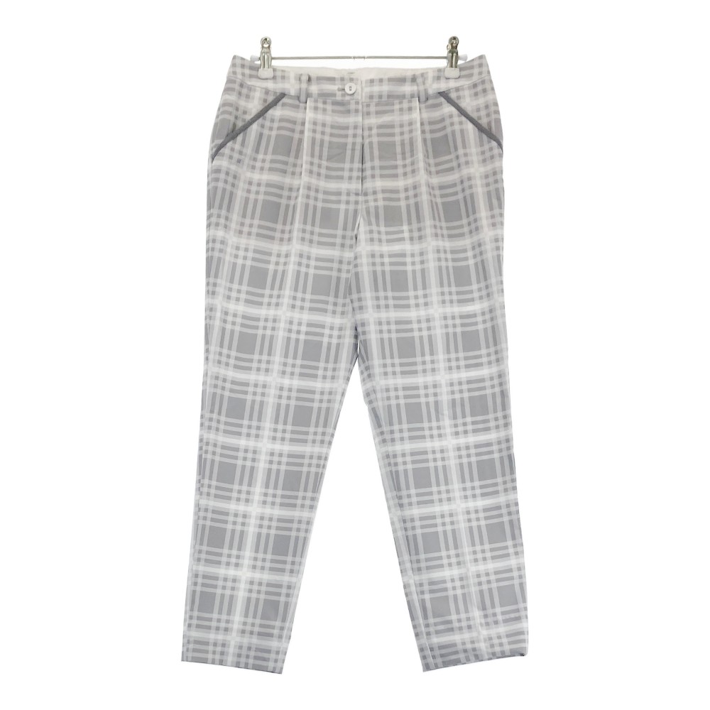 LANVIN SPORT ランバン スポール ロングパンツ チェック柄 グレー系 38 【中古】ゴルフウェア レディース