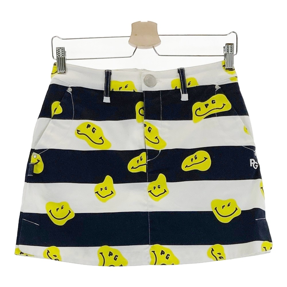 サイズ：1 PEARLY GATES パーリーゲイツ  ロゴ刺繍 ストレッチスカート ニコちゃん ボーダー柄 ネイビー系 [240101425787] ゴルフウェア レディース ストスト 楽天市場】PEARLY GATES パーリーゲイツ ロゴ刺繍 ストレッチ