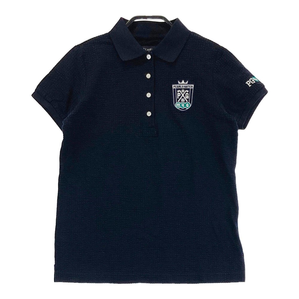 PEARLY GATES パーリーゲイツ 半袖ポロシャツ ネイビー系 0 【中古】ゴルフウェア レディース