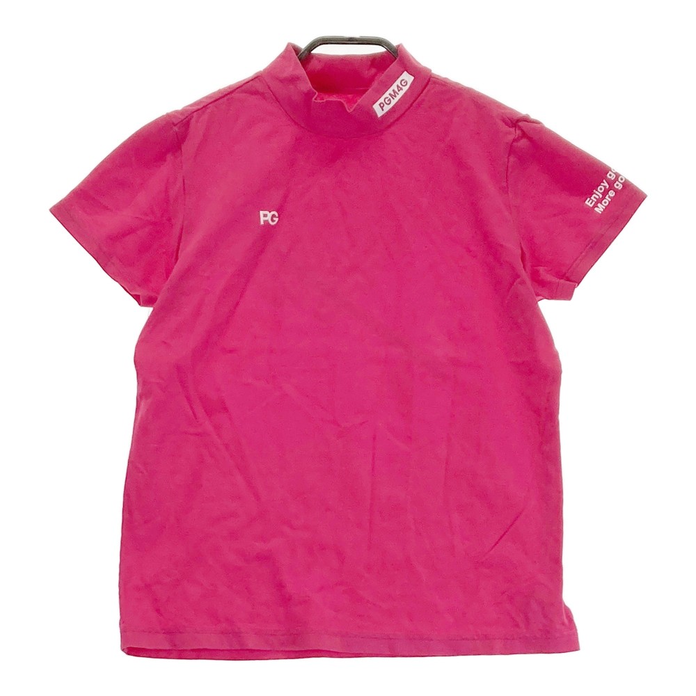 PEARLY GATES パーリーゲイツ ハイネック半袖Tシャツ ピンク系 2 【中古】ゴルフウェア レディース