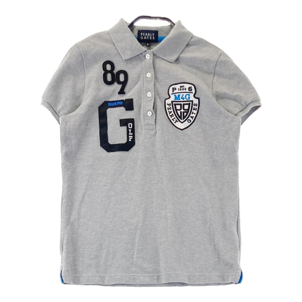 PEARLY GATES パーリーゲイツ 半袖ポロシャツ グレー系 0 【中古】ゴルフウェア レディース