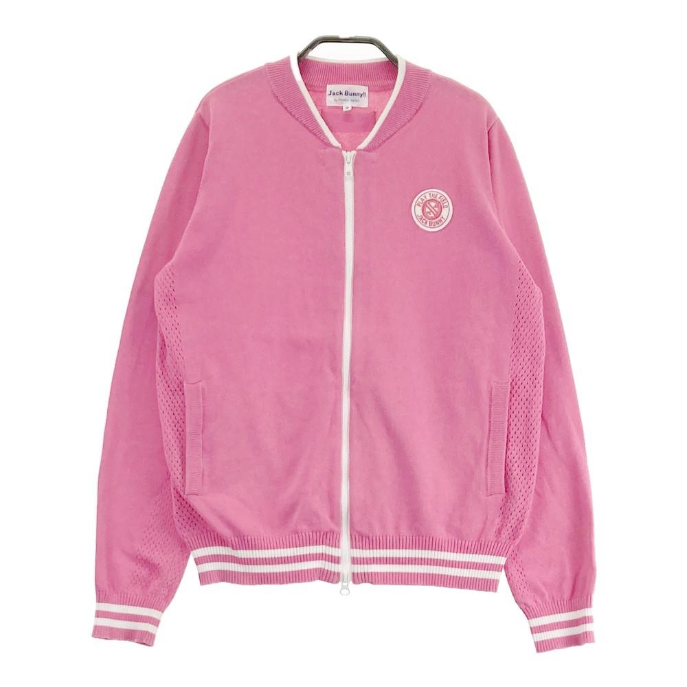 JACK BUNNY ジャックバニー ジップ ニット ジャケット ピンク系 2 【中古】ゴルフウェア レディース