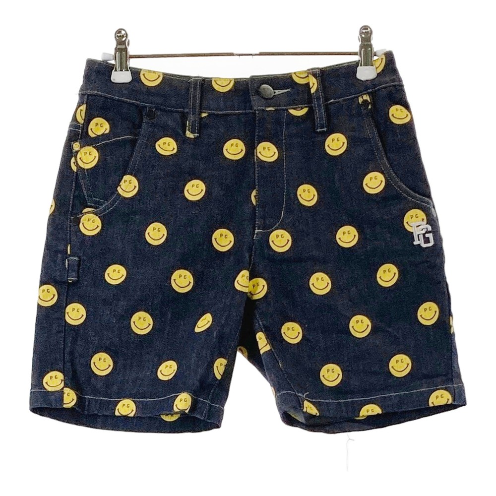 PEARLY GATES パーリーゲイツ ショートパンツ ニコちゃん 総柄 ネイビー系 0 【中古】ゴルフウェア レディース