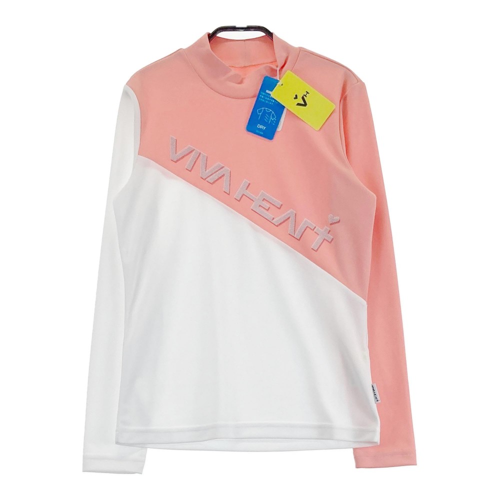 VIVA HEART ビバハート 012-29810 2023年 ハイネック 長袖Tシャツ ピンク系 38 【中古】ゴルフウェア レディース