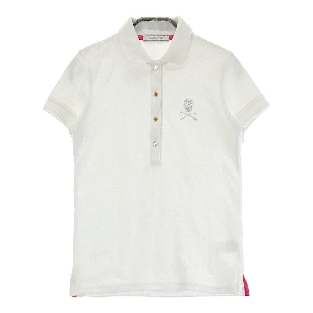 MARK&LONA マークアンドロナ 半袖ポロシャツ ホワイト系 XS 【中古】ゴルフウェア レディース