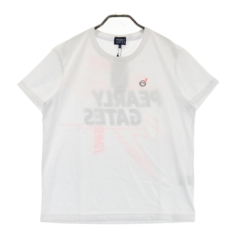 PEARLY GATES パーリーゲイツ 半袖Tシャツ ニコちゃん ホワイト系 0 【中古】ゴルフウェア レディース