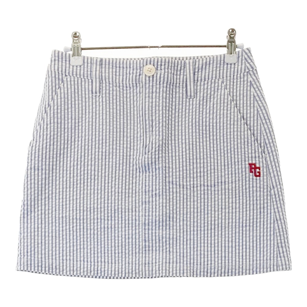PEARLY GATES パーリーゲイツ ストレッチスカート シアサッカー ストライプ柄 ブルー系 00 【中古】ゴルフウェア レディース