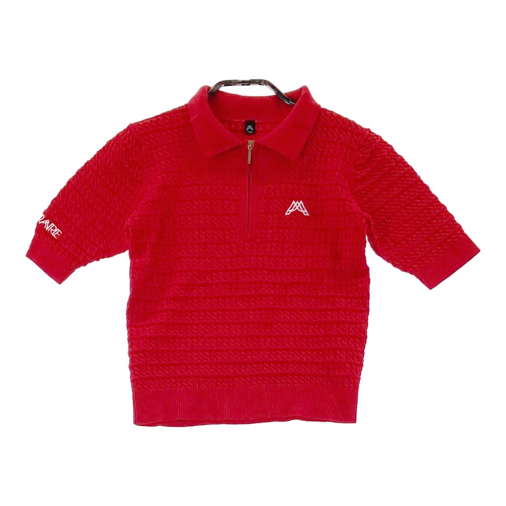 ACEANDRARE エースアンドレア ハーフジップ 半袖 ニットポロシャツ レッド系 FREE 【中古】ゴルフウェア レディース|中古ゴルフウェア通販STST