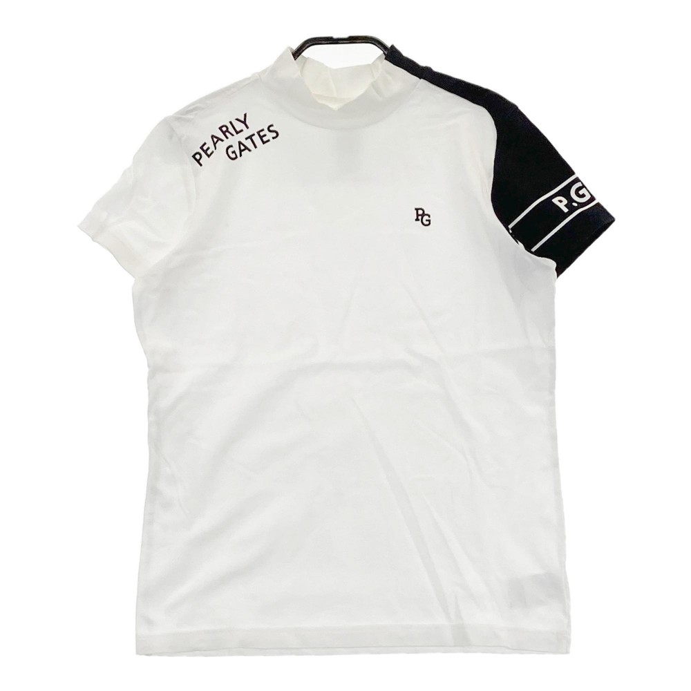 PEARLY GATES パーリーゲイツ 2023年 半袖ハイネックTシャツ ホワイト系 0 【中古】ゴルフウェア レディース