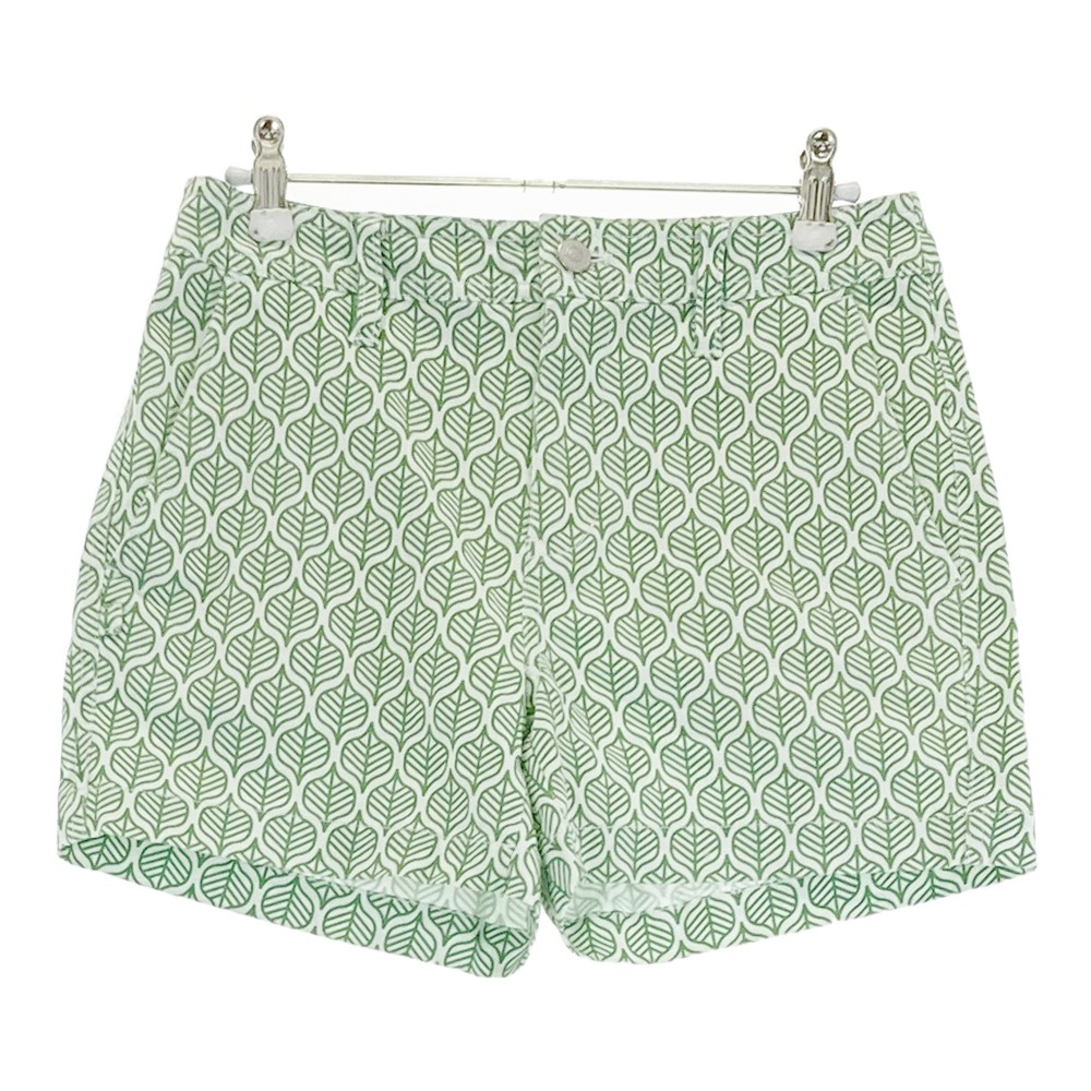 JACK BUNNY ジャックバニー ストレッチ ショートパンツ 総柄 グリーン系 1 【中古】ゴルフウェア レディース