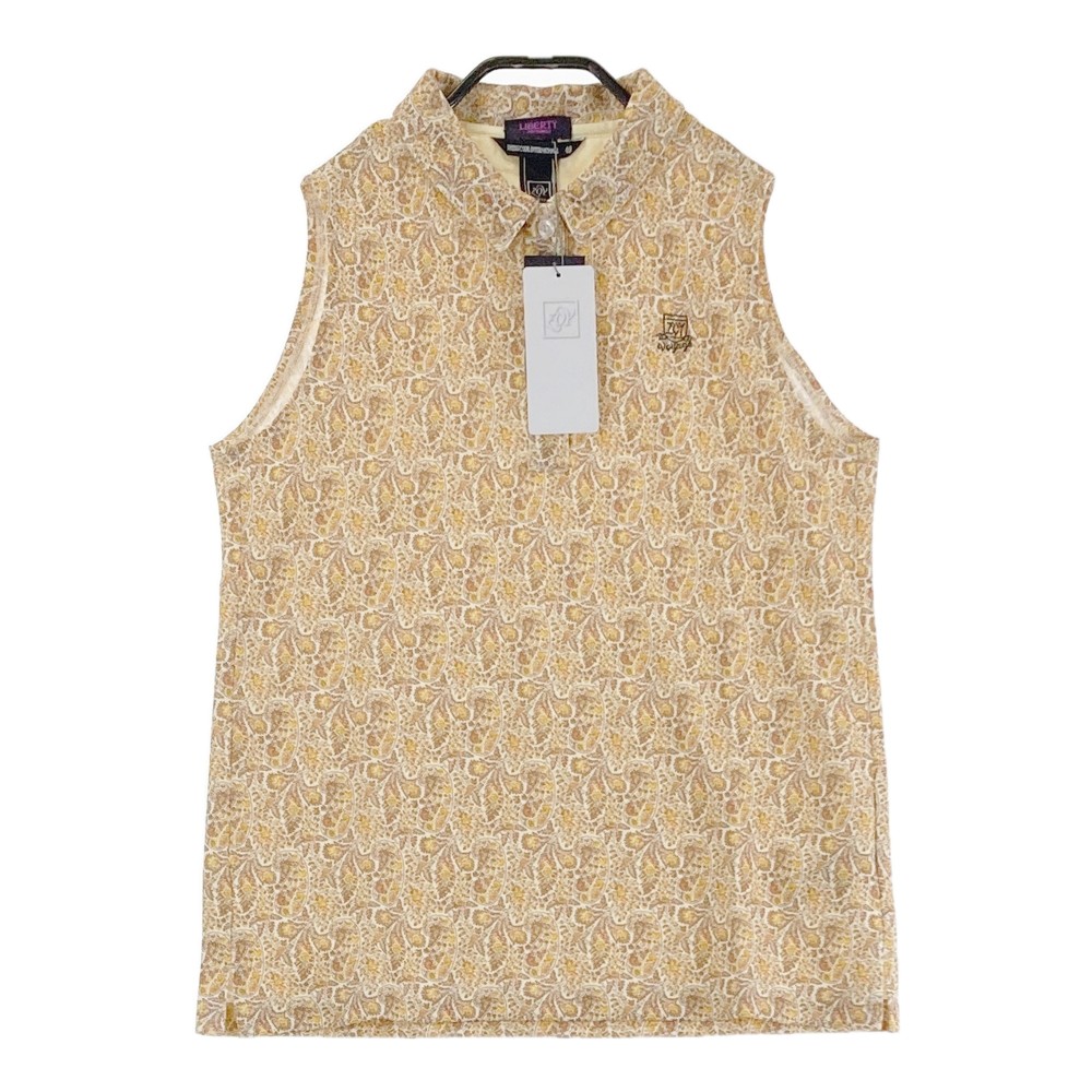 ZOY ゾーイ 071578003 ノースリーブポロシャツ ペイズリー イエロー系 40 【中古】ゴルフウェア レディース