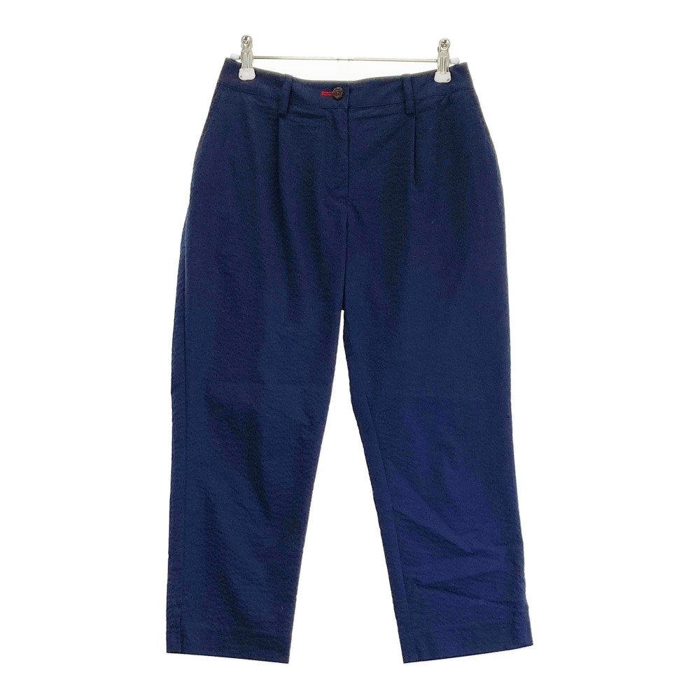 MUNSING WEAR マンシングウェア クロップドパンツ シアサッカー ネイビー系 S 【中古】ゴルフウェア レディース