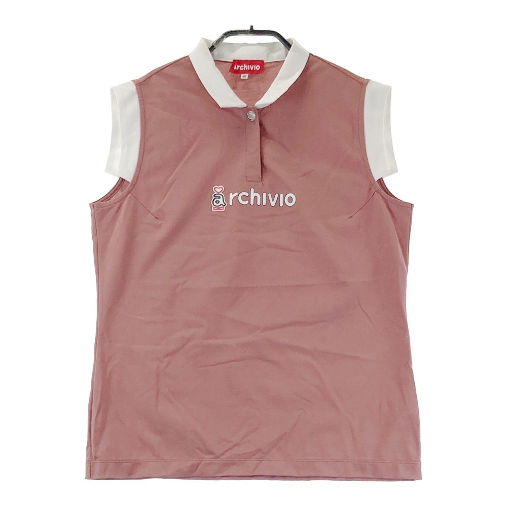 ARCHIVIO アルチビオ ノースリーブ ポロシャツ ピンク系 40 【中古】ゴルフウェア レディース