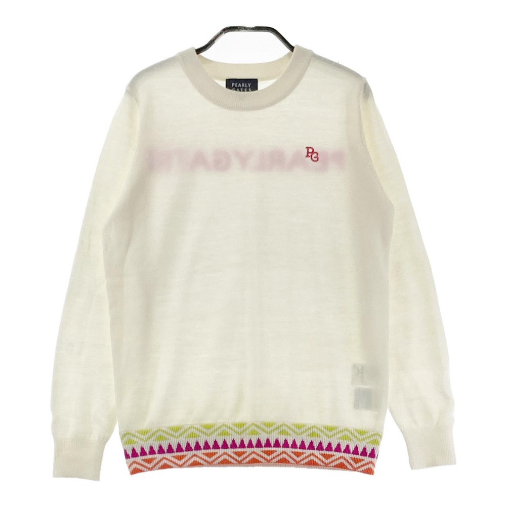 PEARLY GATES パーリーゲイツ ニットセーター ホワイト系 0 【中古】ゴルフウェア レディース|中古ゴルフウェア通販STST