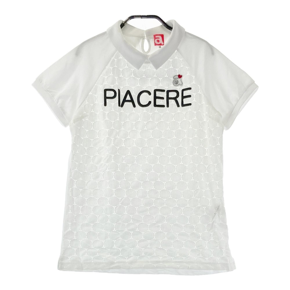 ARCHIVIO アルチビオ 襟付 半袖Tシャツ レース切替 ホワイト系 38 【中古】ゴルフウェア レディース