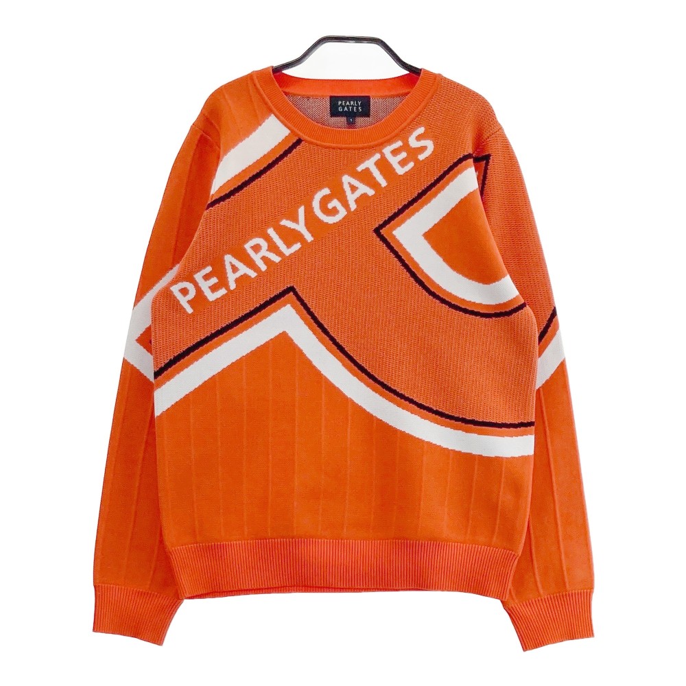 PEARLY GATES パーリーゲイツ ;2024年模範例 編み物スウェーター  オレンジ色系 1 【中古】ゴルフ御召しもの レディース