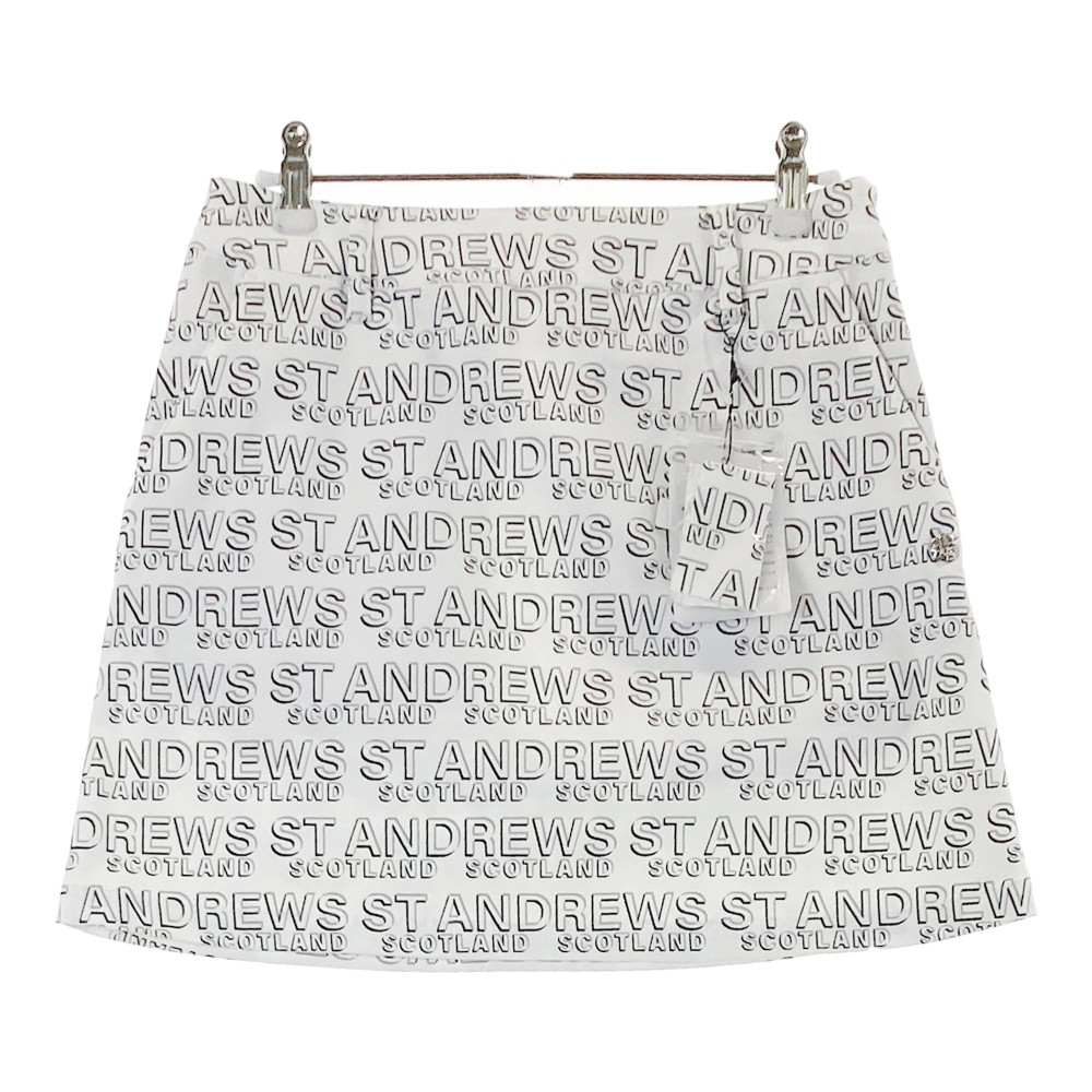 ST ANDREWS セントアンドリュース 2023年モデル ストレッチスカート ロゴ総柄 ホワイト系 S 【中古】ゴルフウェア レディース|中古ゴルフウェア通販STST