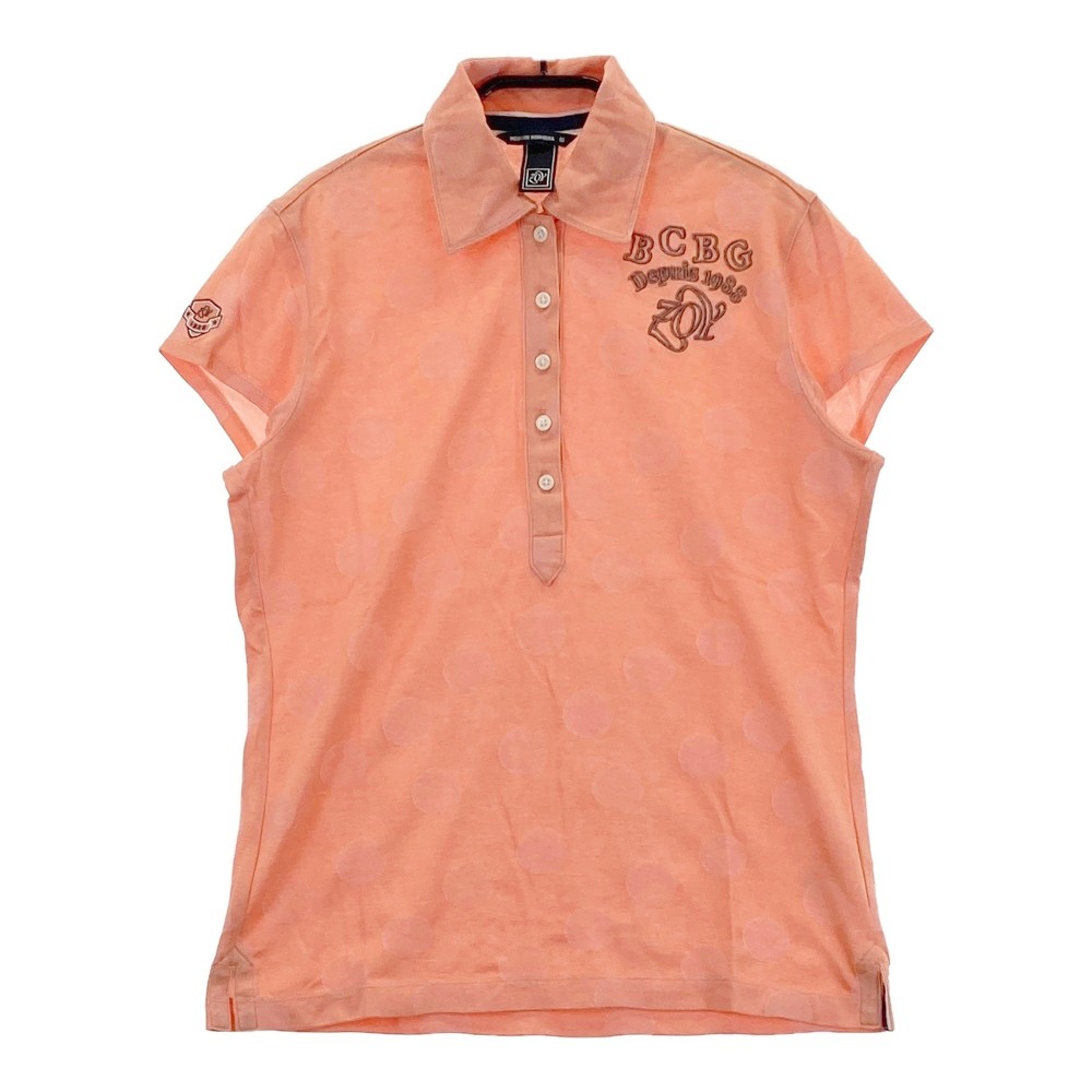 ZOY ゾーイ 半袖ポロシャツ ドット柄 オレンジ系 40 【中古】ゴルフウェア レディース