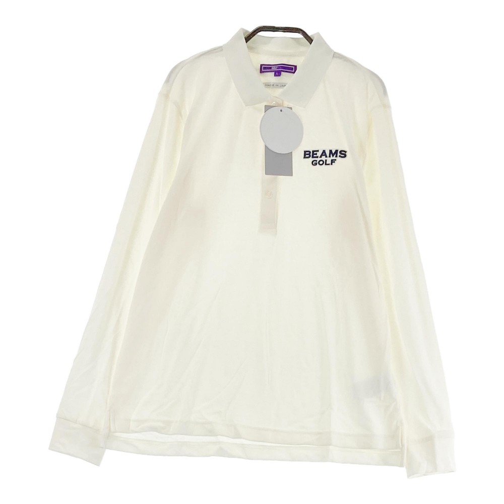 BEAMS GOLF ビームスゴルフ  長袖スポーツシャツ  白いこと系 L 【中古】ゴルフ御召しもの レディース