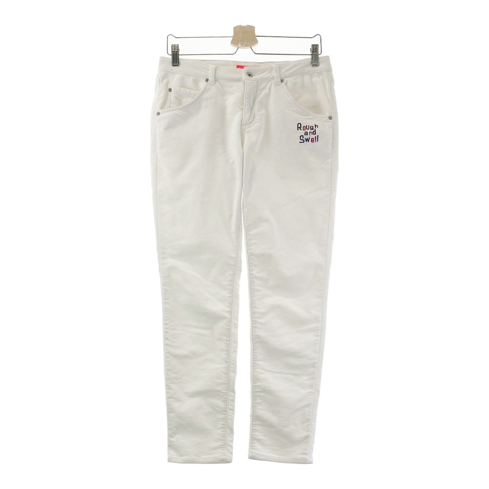 ROUGH&SWELL ラフアンドスウェル コーデュロイ ストレッチ ロングパンツ ホワイト系 M 【中古】ゴルフウェア レディース|中古ゴルフウェア通販STST