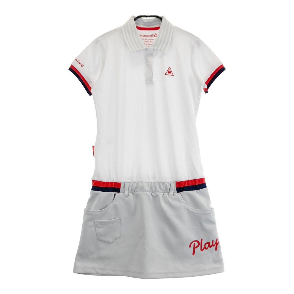 LE COQ GOLF ルコックゴルフ 半袖ワンピース ホワイト系 S 【中古】ゴルフウェア レディース