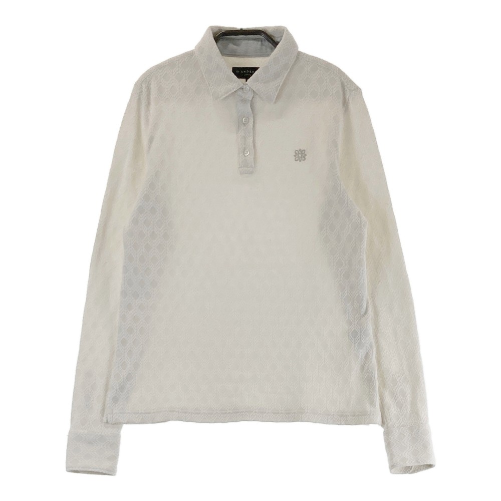 セントアンドリュース　ホワイト長袖ポロシャツ スタッズ付き　LL ST ANDREWS セントアンドリュース 2024年モデル 半袖ポロシャツ