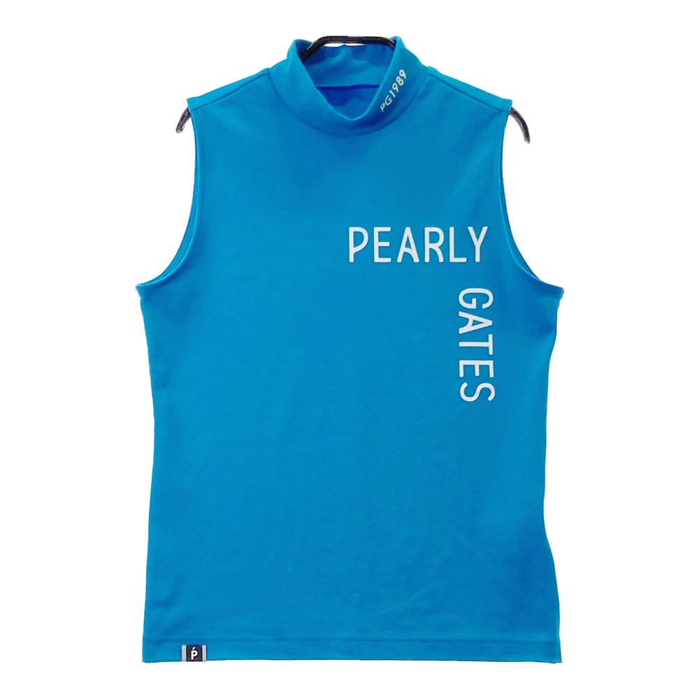 PEARLY GATES パーリーゲイツ 2024年 ノースリーブハイネックシャツ ブルー系 0 【中古】ゴルフウェア レディース