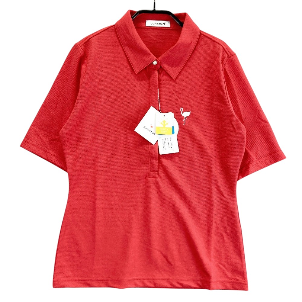 JUN&ROPE ジュン アンド ロペ ERM-3700 半袖ポロシャツ レッド系 M 【中古】ゴルフウェア レディース