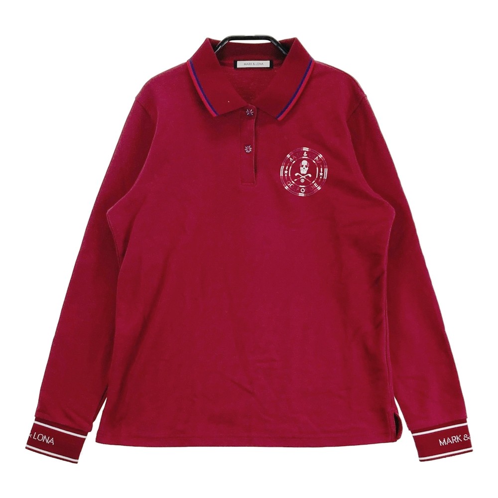MARK&LONA マークアンドロナ 長袖ポロシャツ レッド系 40 【中古】ゴルフウェア レディース
