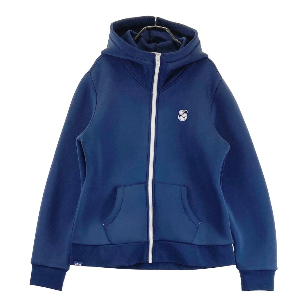 FILA GOLF フィラゴルフ ダンボールニットジップパーカー ネイビー系 LL 【中古】ゴルフウェア レディース