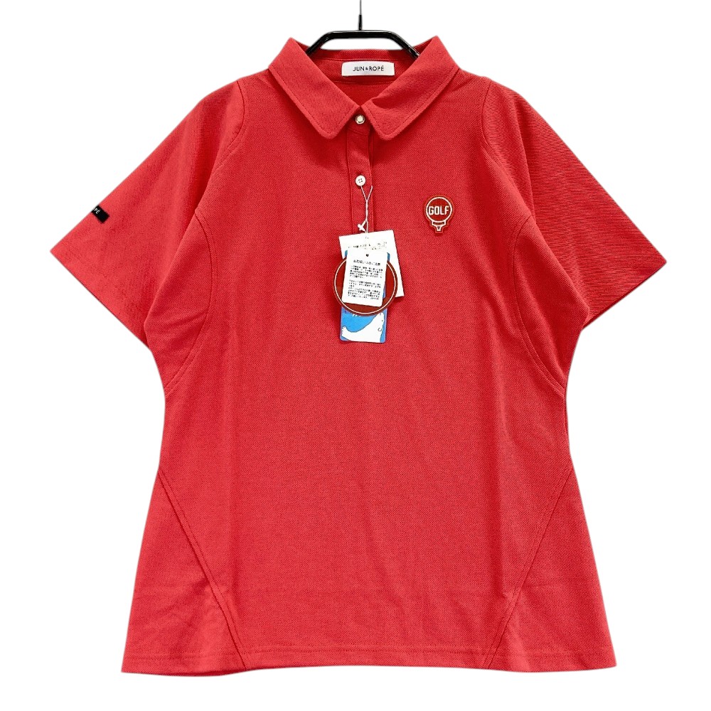 JUN&ROPE ジュン アンド ロペ ERM-1705 半袖ポロシャツ レッド系 L 【中古】ゴルフウェア レディース
