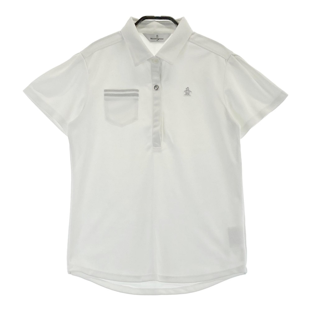 MUNSING WEAR マンシングウェア 半袖ポロシャツ ワッペン ホワイト系 M 【中古】ゴルフウェア レディース