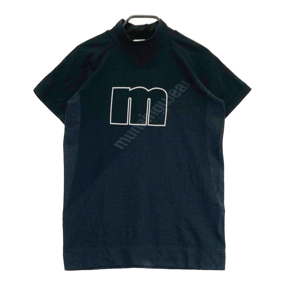 MUNSING WEAR マンシングウェア 2023年モデル ハイネック 半袖Tシャツ ドット柄 ブラック系 M 【中古】ゴルフウェア レディース