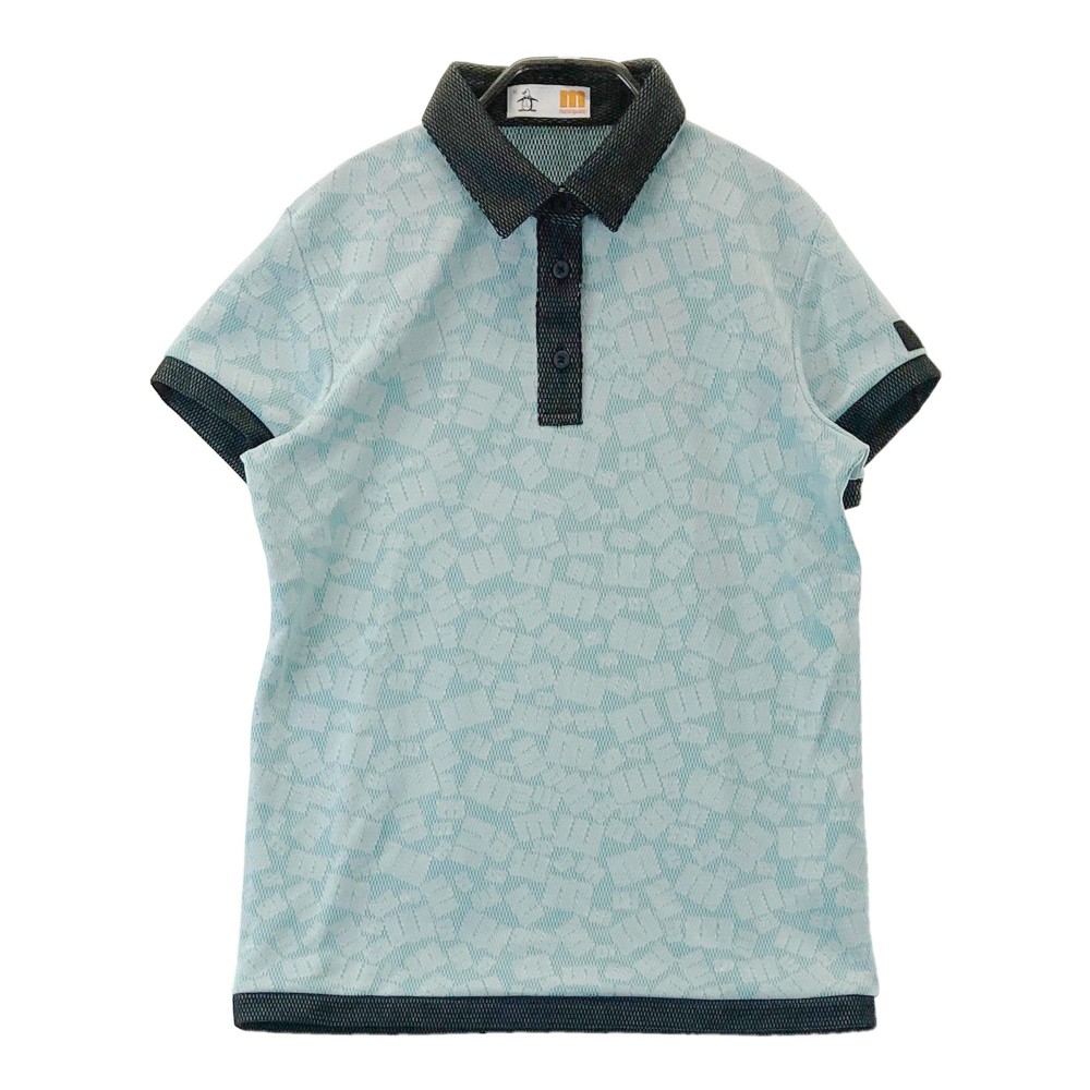 MUNSING WEAR マンシングウェア ; 半袖ポロシャツ ワッペン ロゴ柄 ブルー系 M 【中古】ゴルフウェア レディース 4,620円