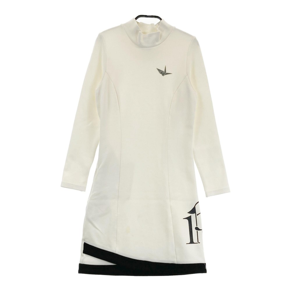 1PIU1UGUALE3 GOLF ハイネック 長袖ワンピース ホワイト系 1 【中古】ゴルフウェア レディース｜中古ゴルフウェア通販STST